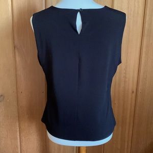 Calvin Klein Pleated Sleeveless Black Top
